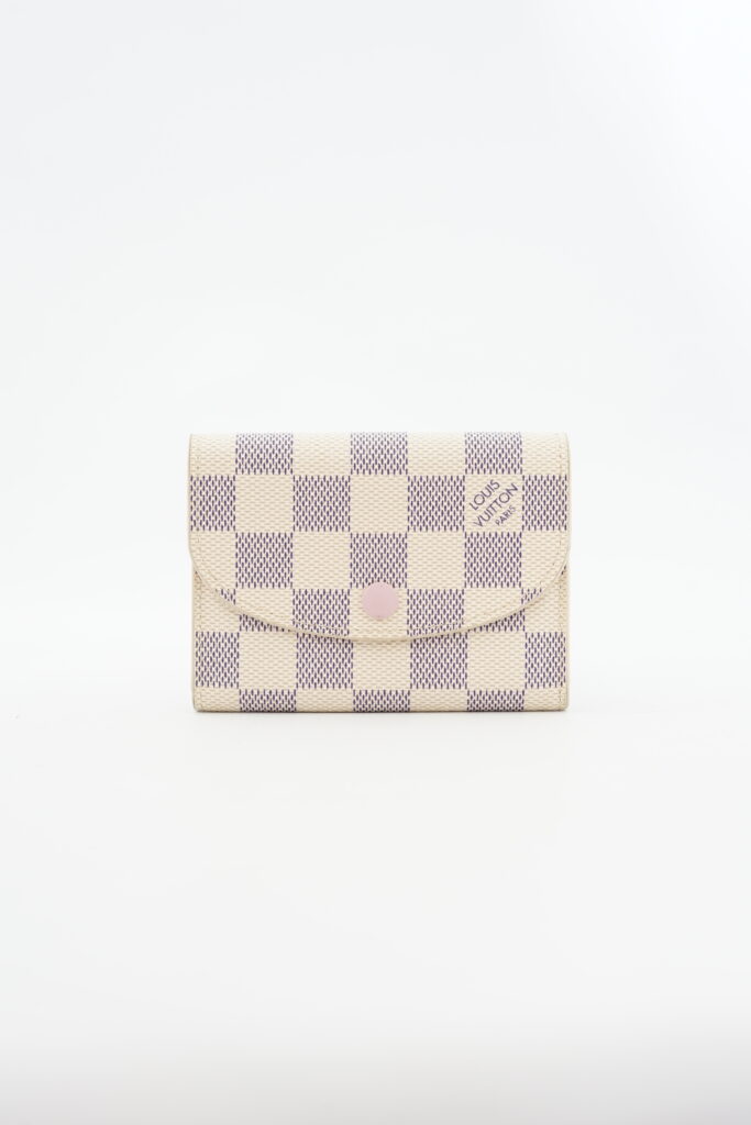 Louis Vuitton Rosalie Coin Purse Damier Azur Rose Ballerine GHW
