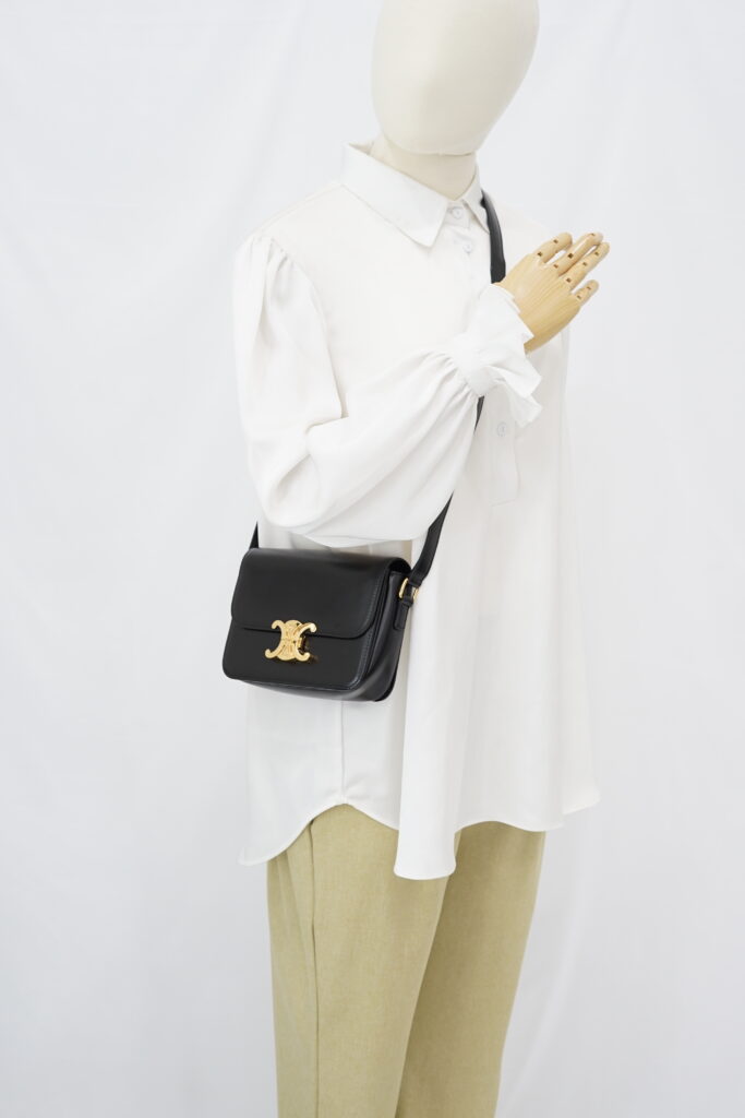 Celine Teen Triomphe Shiny Black GHW