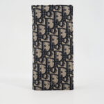 Dior Fold Long Wallet Canvas Blue Oblique