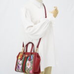 Gucci Ophidia Top Handle GG Supreme Flora Red GHW