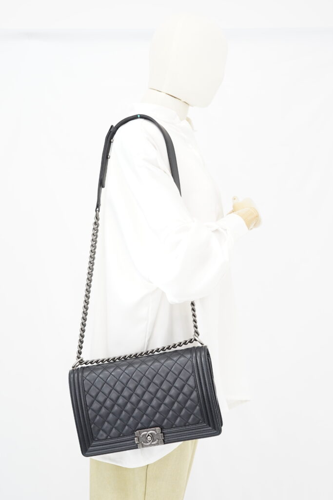 Chanel Boy 28 Lambskin Black RHW