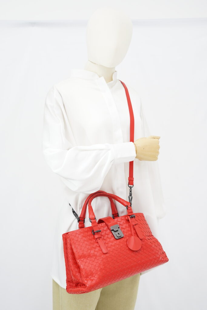 Bottega Veneta Rome Small Intrecciato Red