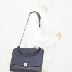 Celine Trapeze Black Navy White SHW