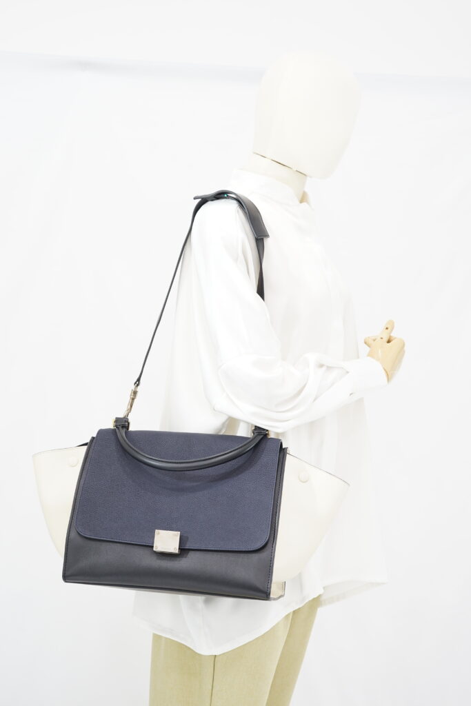 Celine Trapeze Black Navy White SHW