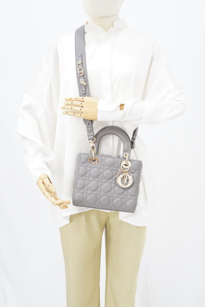 Dior Lady Dior Small Lambskin Grey GHW