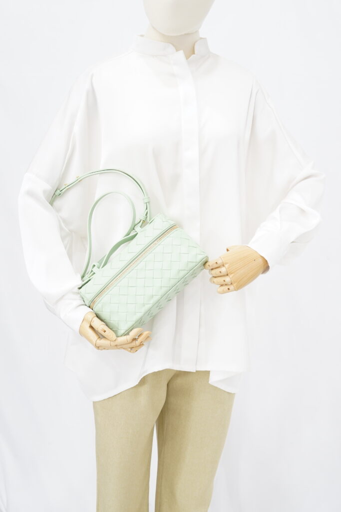 Bottega Veneta Bang Bang Vanity Case Intercciato Green GHW