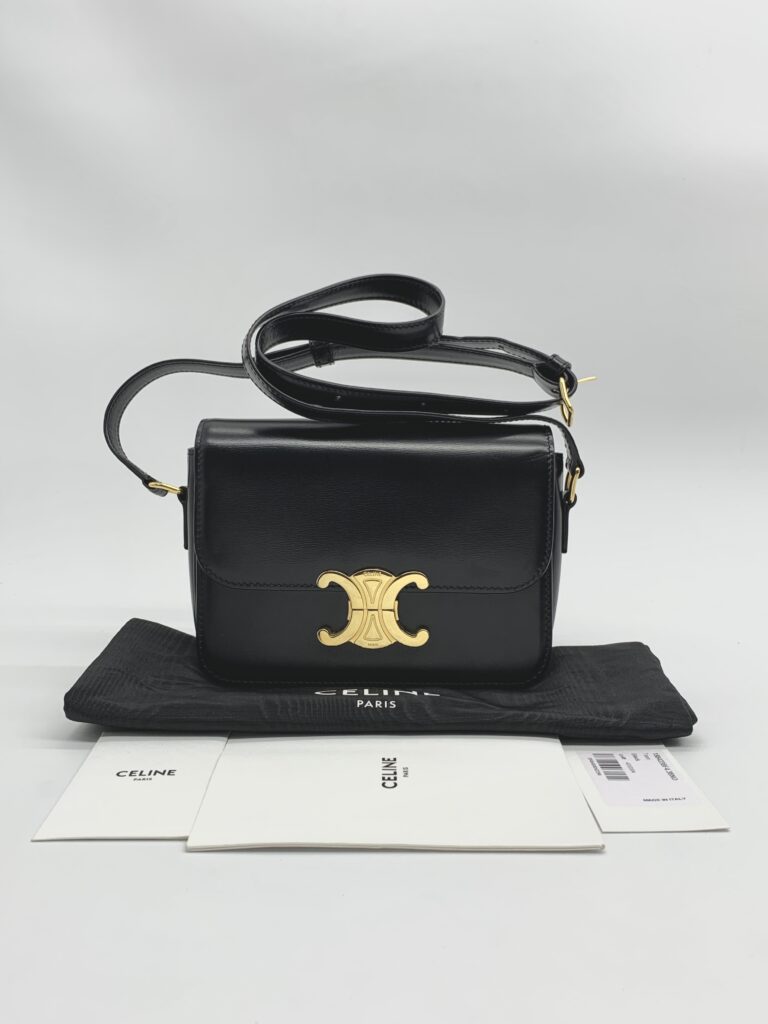 Celine Teen Triomphe Shiny Black GHW