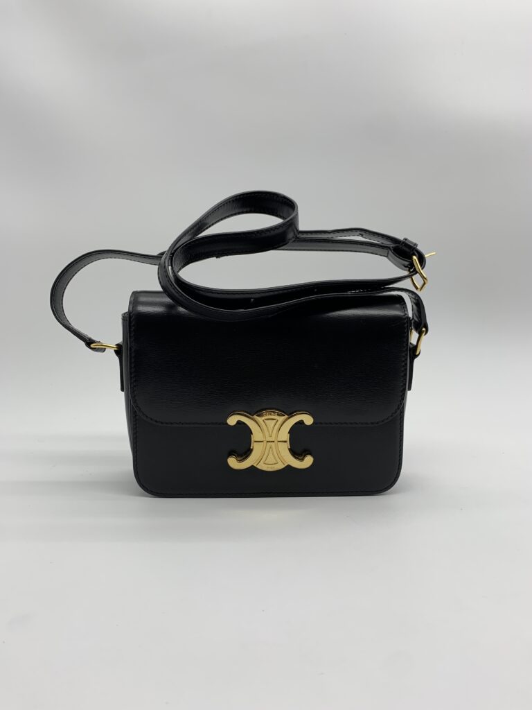 Celine Teen Triomphe Shiny Black GHW