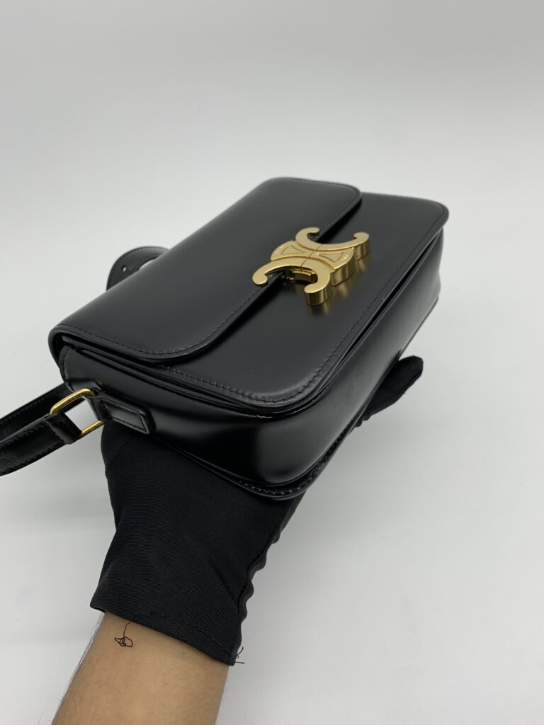 Celine Teen Triomphe Shiny Black GHW