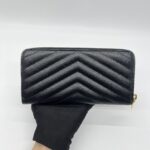 Saint Laurent Cassandre Zip Long Black Grain GHW