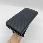 Saint Laurent Cassandre Zip Long Black Grain GHW