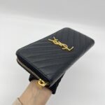 Saint Laurent Cassandre Zip Long Black Grain GHW