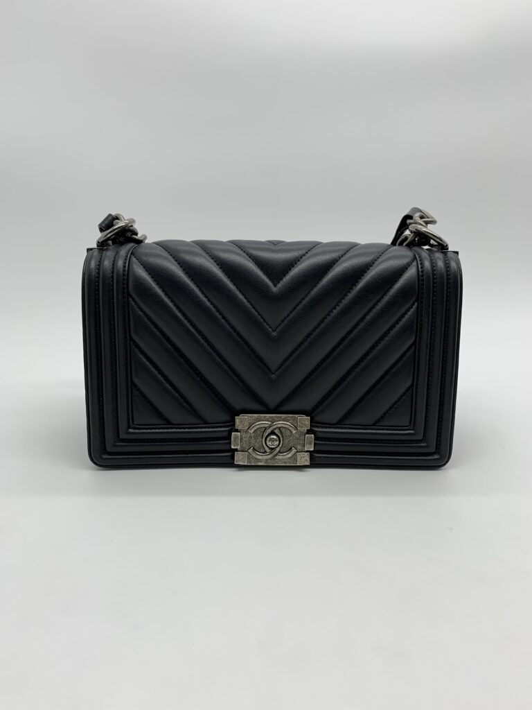 Chanel Boy 25 Chevron Black RHW