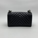 Chanel Boy 25 Chevron Black RHW