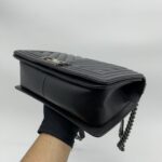 Chanel Boy 25 Chevron Black RHW