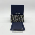 Dior Zip Card Holder Blue Oblique Canvas