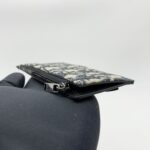 Dior Zip Card Holder Blue Oblique Canvas