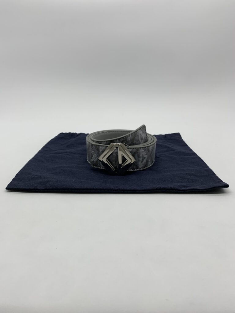 Dior CD Belt Diamond Reversible Diamond Canvas Grey