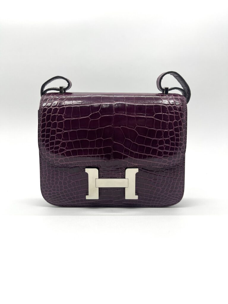 Hermes Constance 18 Croco Burgundy PHW