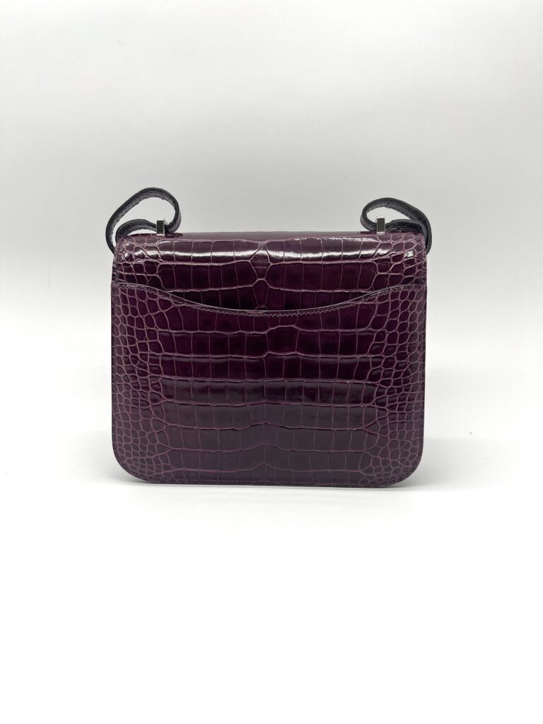 Hermes Constance 18 Croco Burgundy PHW