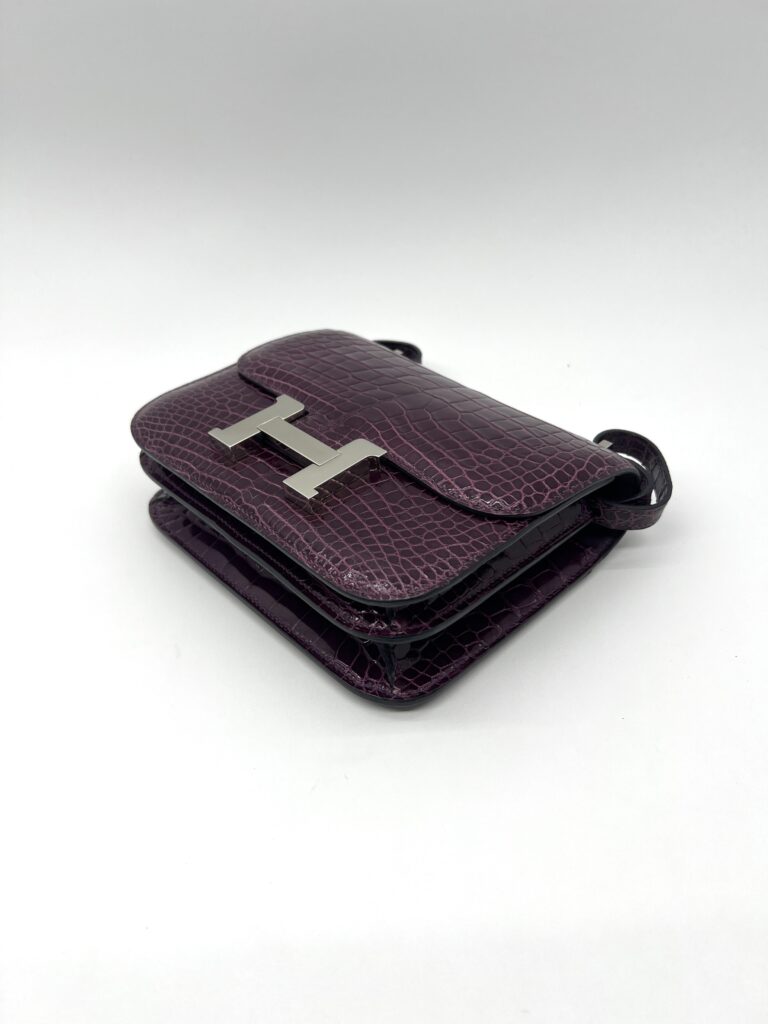 Hermes Constance 18 Croco Burgundy PHW
