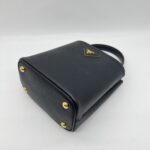 Prada Pannier Bucket Bag Saffiano Cuir Nero/Fuoco