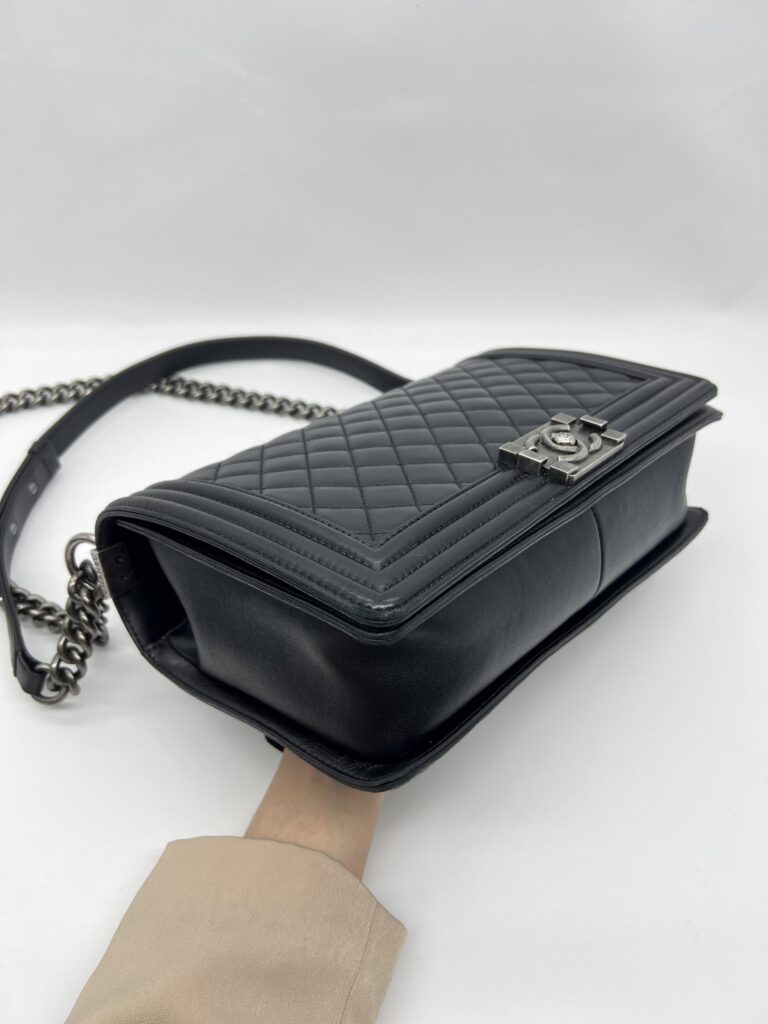 Chanel Boy 28 Lambskin Black RHW