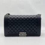 Chanel Boy 28 Lambskin Black RHW