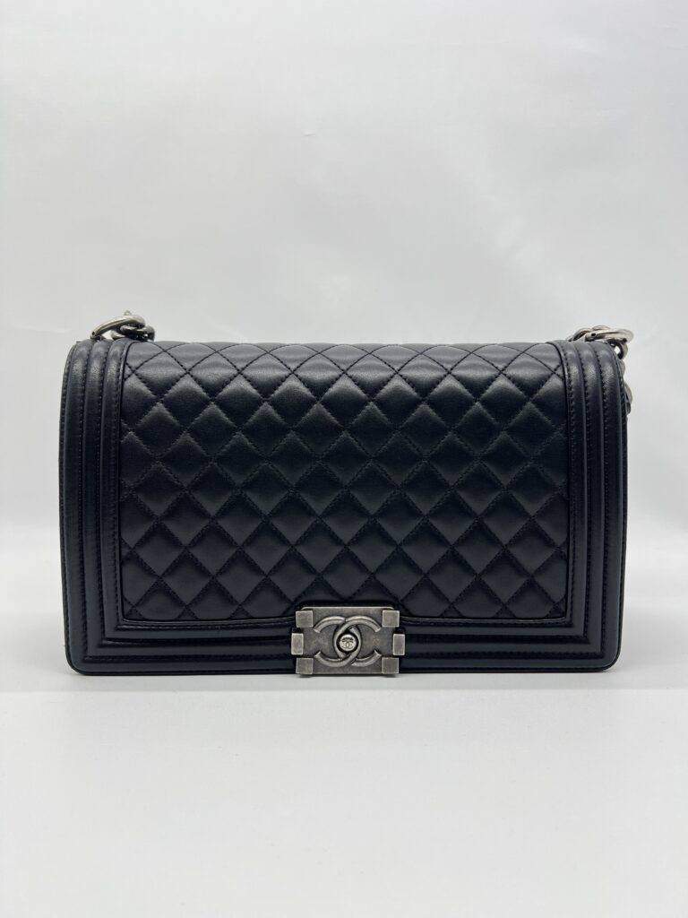 Chanel Boy 28 Lambskin Black RHW