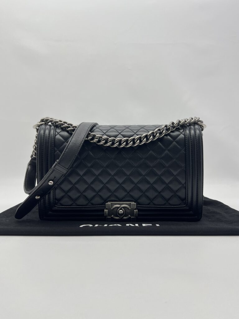 Chanel Boy 28 Lambskin Black RHW