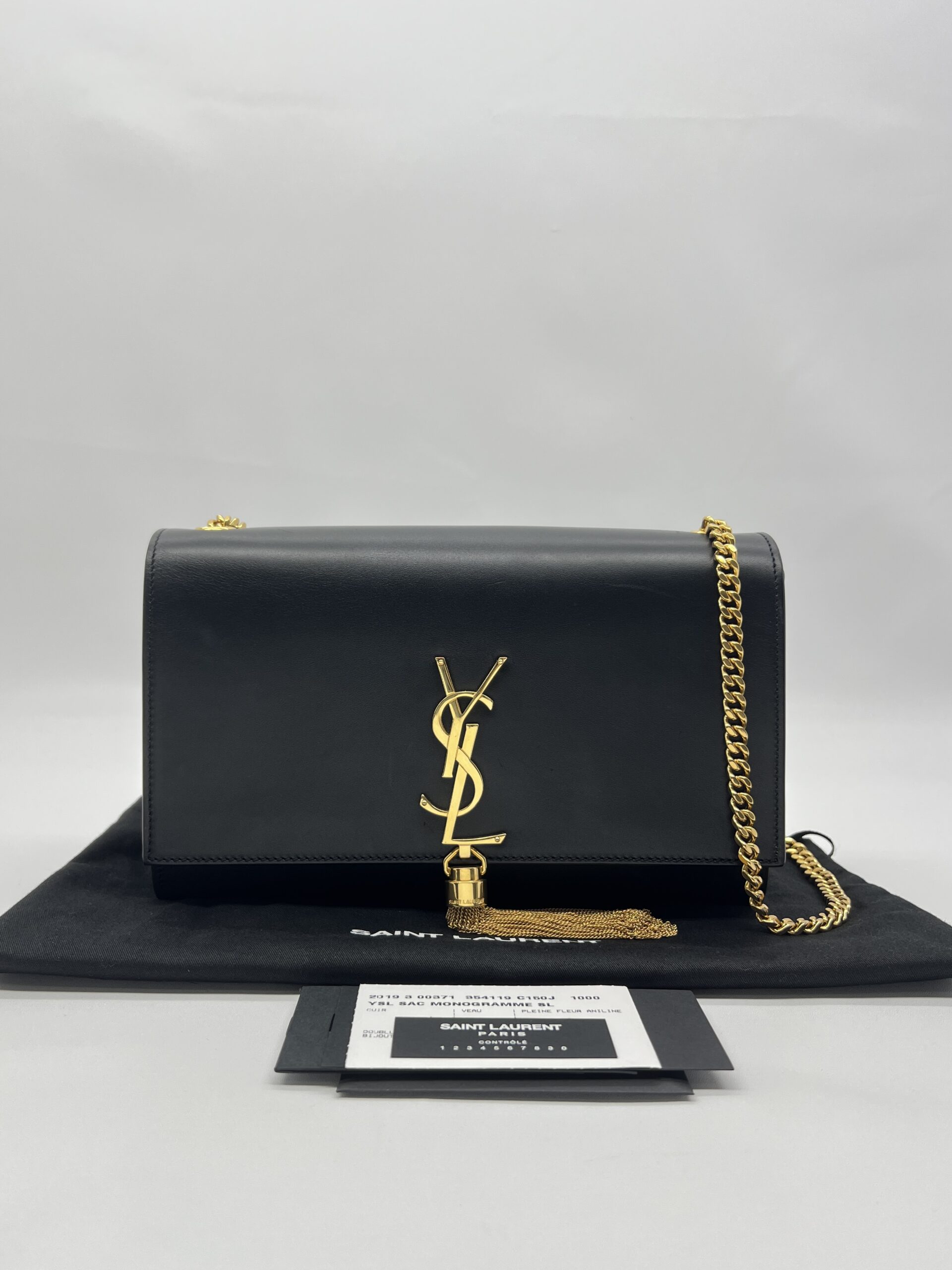 Saint Laurent Kate Tassel Black GHW
