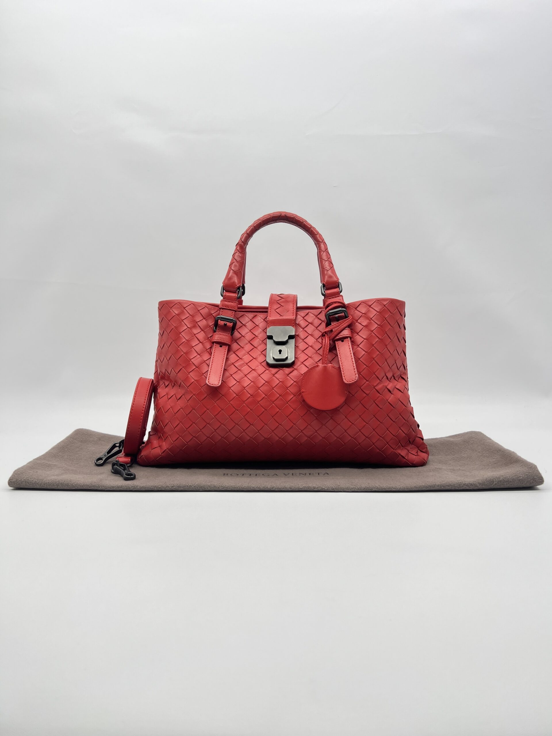 Bottega Veneta Rome Small Intrecciato Red
