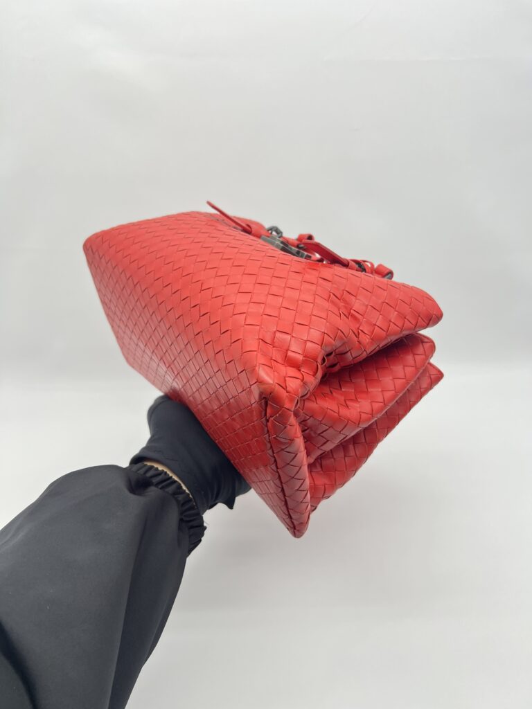 Bottega Veneta Rome Small Intrecciato Red
