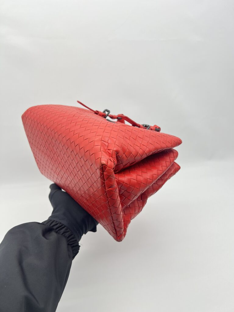 Bottega Veneta Rome Small Intrecciato Red