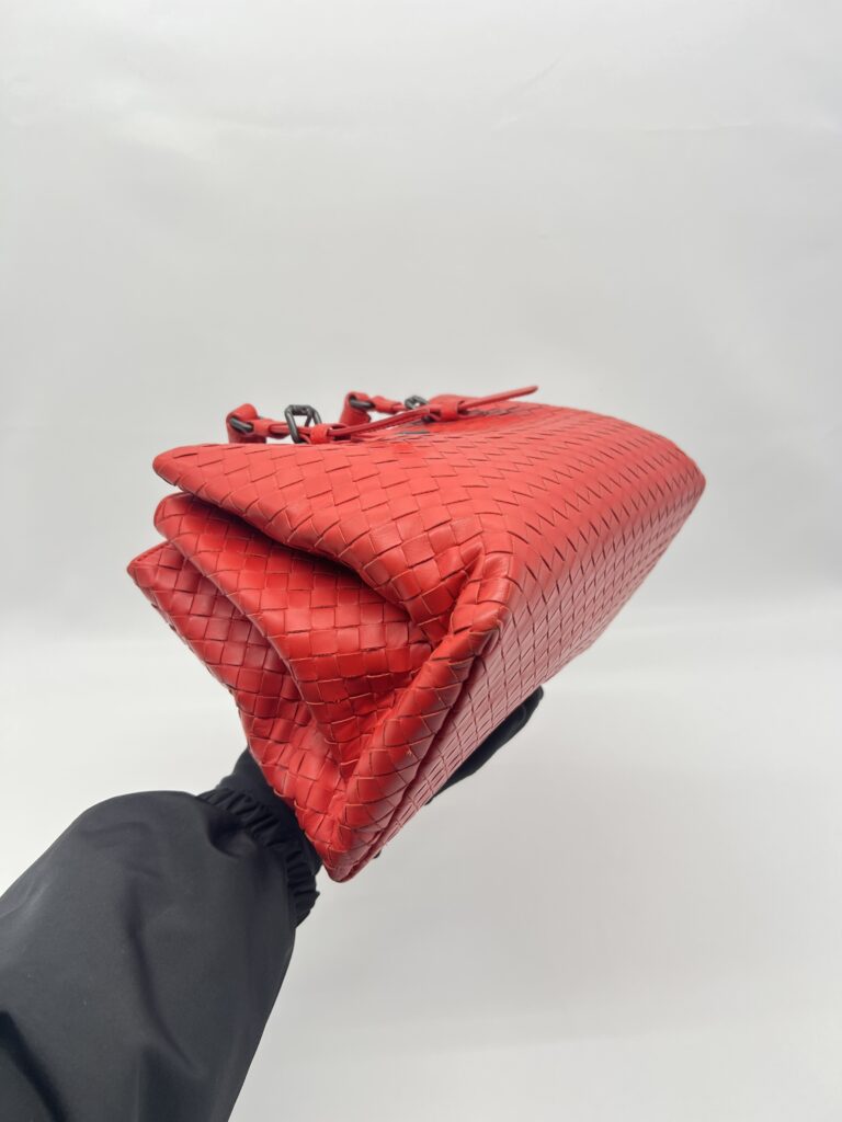 Bottega Veneta Rome Small Intrecciato Red