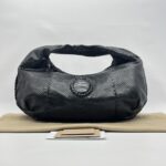 Bottega Veneta Belly Croquet Hobo Bag Phyton Black