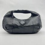 Bottega Veneta Belly Croquet Hobo Bag Phyton Black