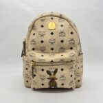 MCM Rabbit Backpack Visetos Beige GHW