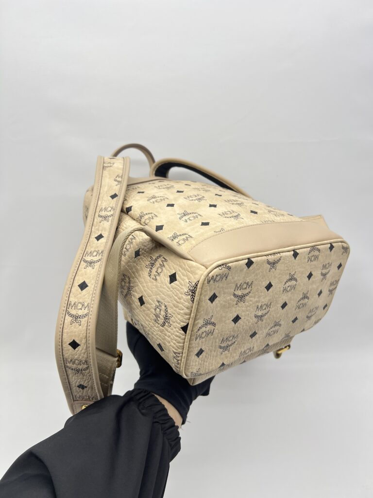 MCM Rabbit Backpack Visetos Beige GHW