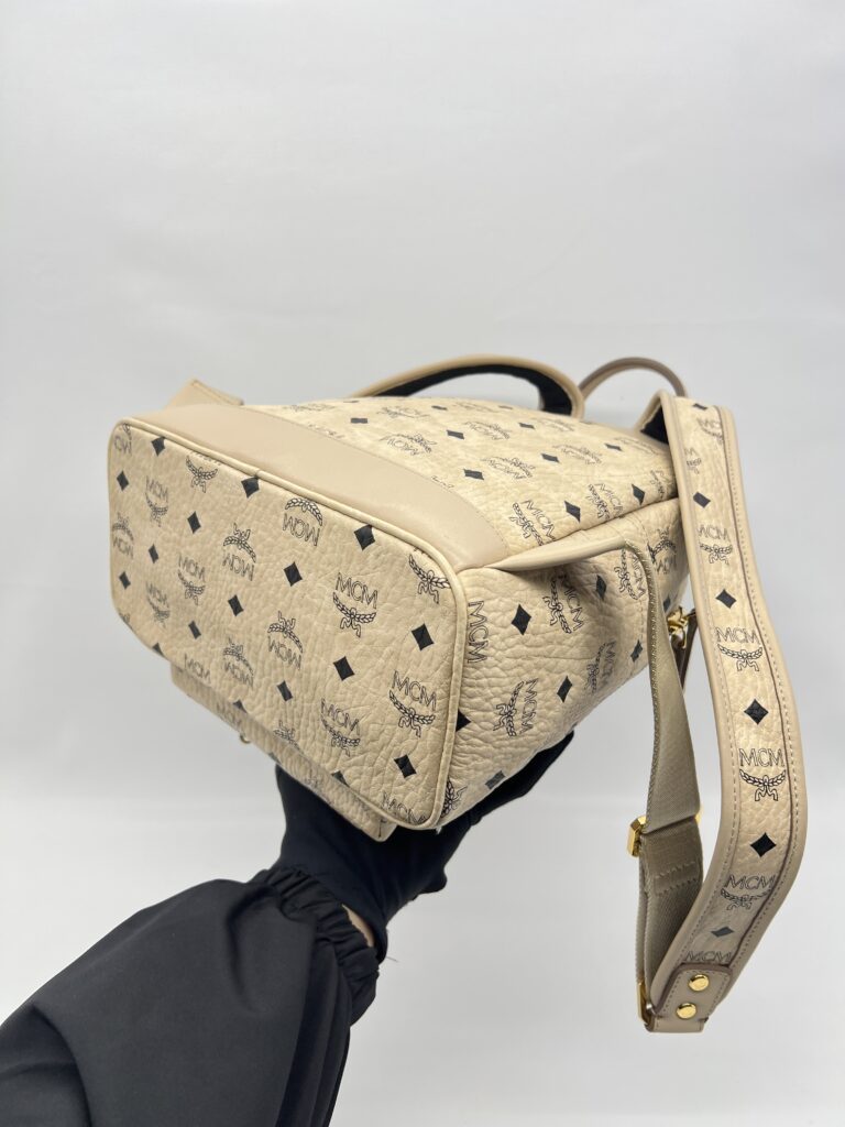 MCM Rabbit Backpack Visetos Beige GHW