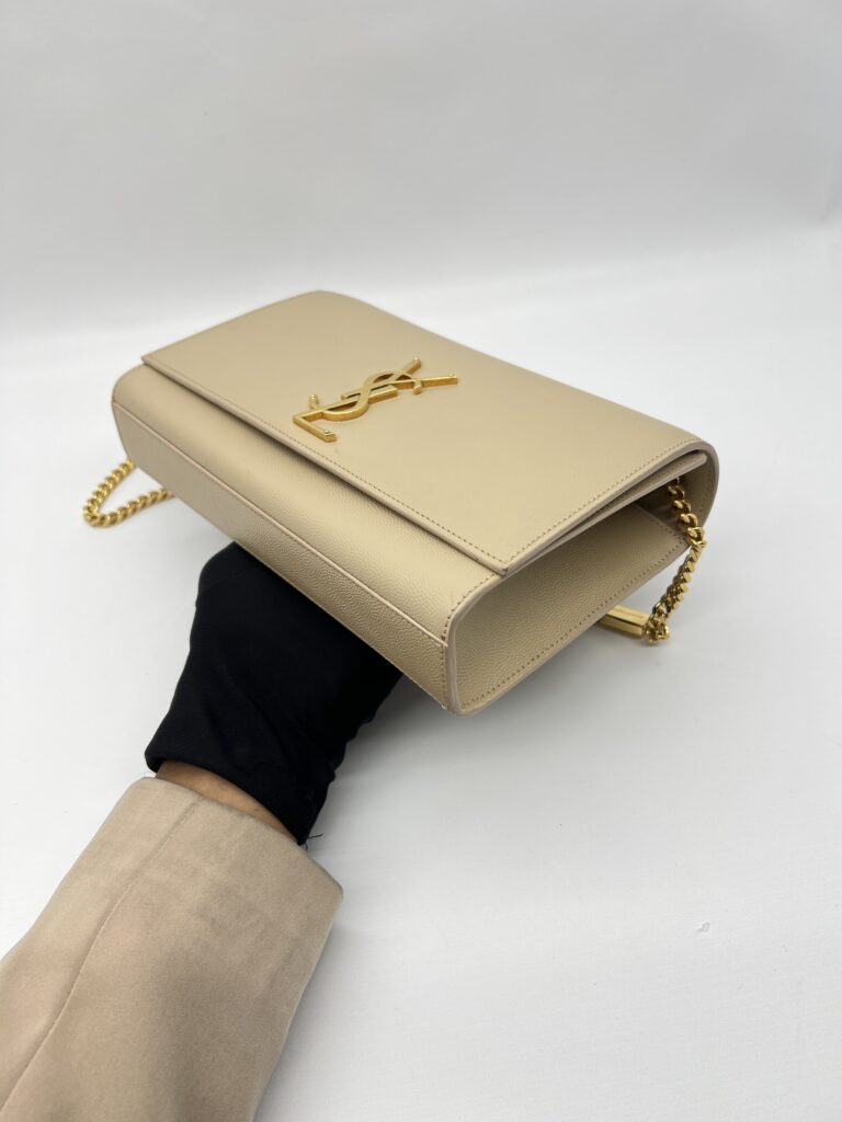 Saint Laurent Kate Medium Grained Beige GHW