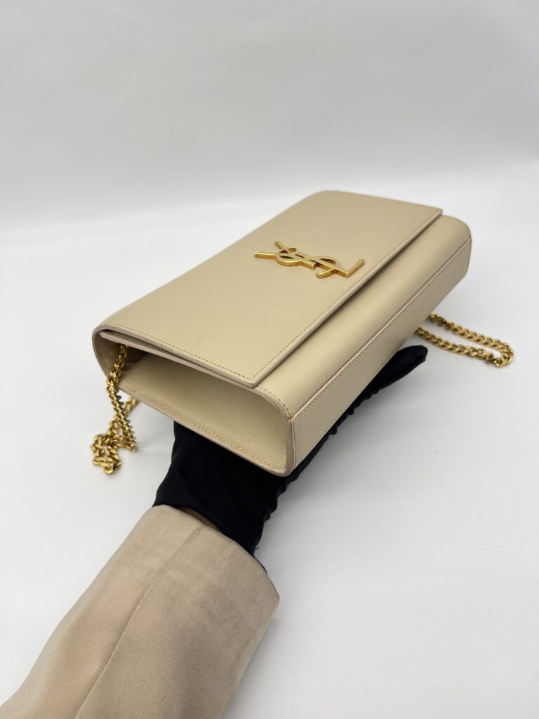 Saint Laurent Kate Medium Grained Beige GHW