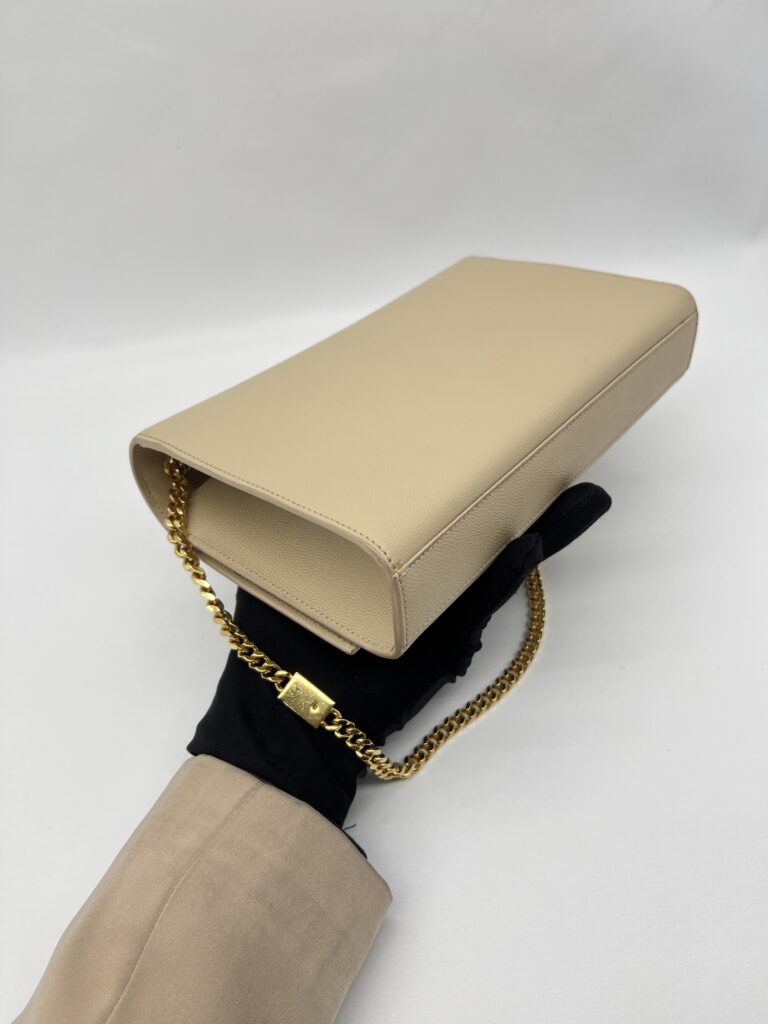 Saint Laurent Kate Medium Grained Beige GHW