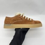 Bottega Veneta Woven Sneakers Intercciato Suede Brown