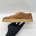 Bottega Veneta Woven Sneakers Intercciato Suede Brown
