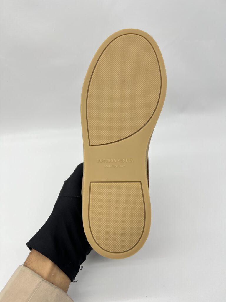 Bottega Veneta Woven Sneakers Intercciato Suede Brown