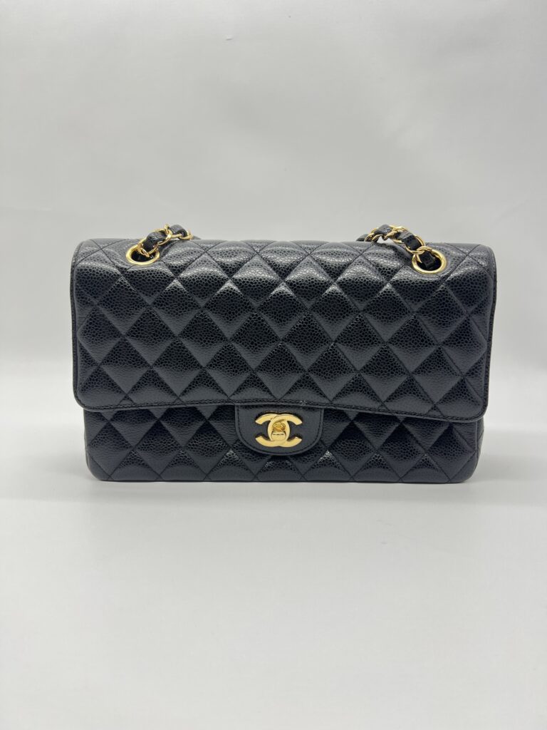 Chanel Medium Classic D Flap Caviar Black GHW