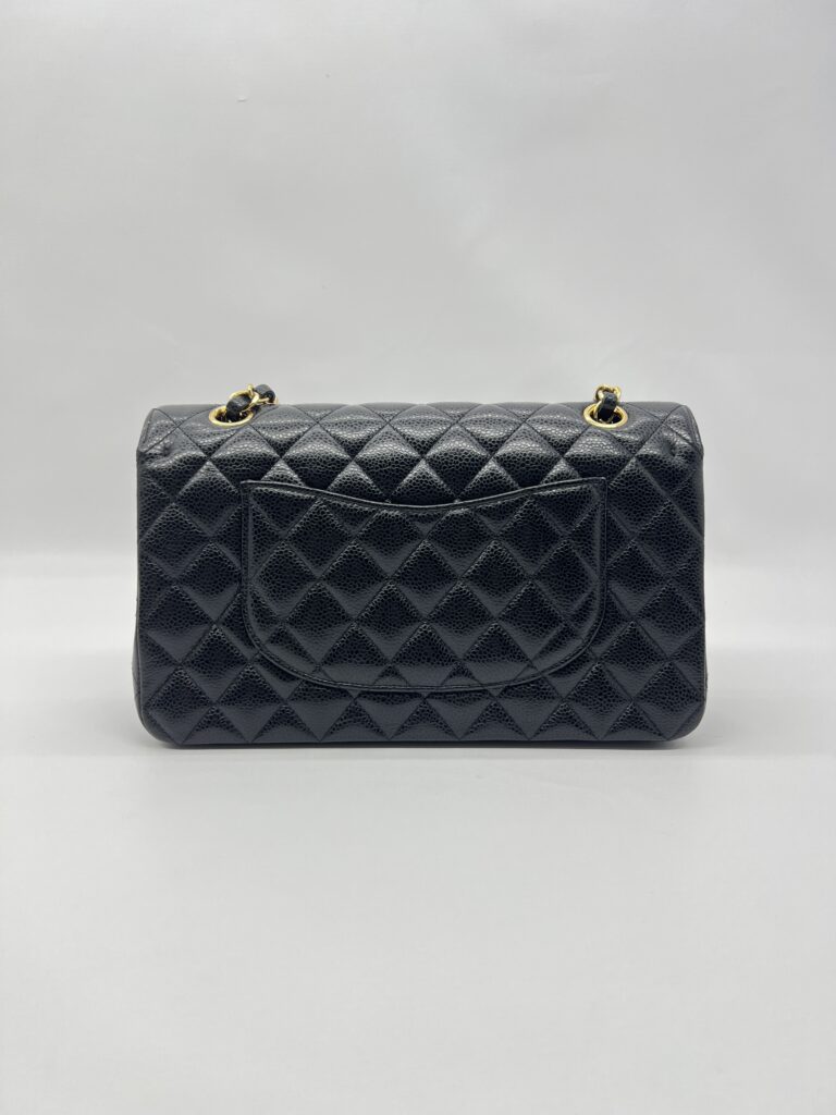 Chanel Medium Classic D Flap Caviar Black GHW