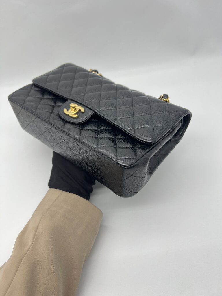 Chanel Medium Classic D Flap Caviar Black GHW