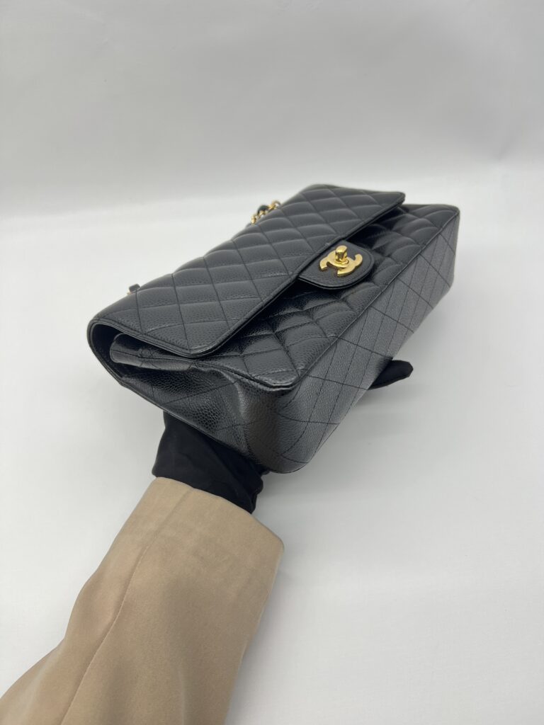Chanel Medium Classic D Flap Caviar Black GHW